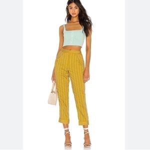 Tularosa Striped Aimee Pant in Mustard Yellow Sz M